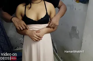 An Indian girl had sex with her boyfriend enervating sexy stockings