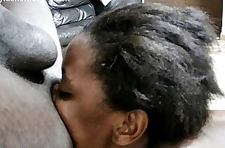My African maid munches my asshole and I kiss her